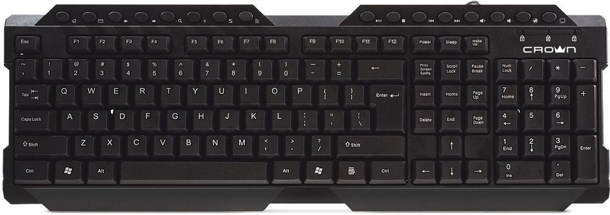 Клавиатура проводная Crown CMK-157T, мембранная, USB, черный (CM000003428)