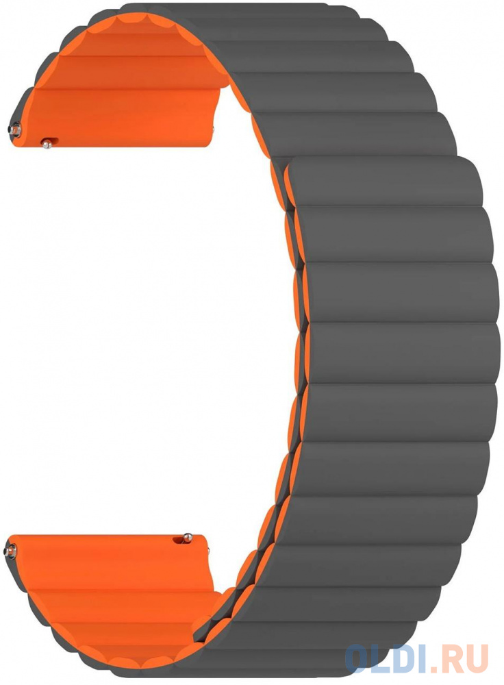Универсальный силиконовый ремешок для часов 20 mm LYAMBDA ACRUX DSJ-32-20-GO Grey/Orange