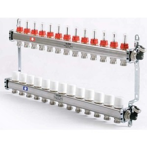 Коллекторная группа Uni-Fitt 1''х3/4'' 13 выходов с расходомерами и термостатическими вентилями (450I4313)