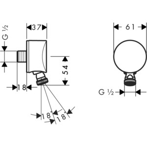 Шланговое подключение Hansgrohe FixFit Wall S с шарнирным соединением (27506000)