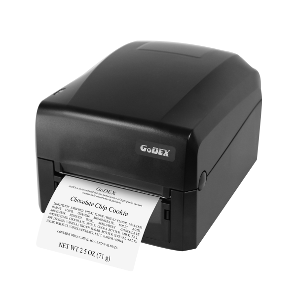 Принтер этикеток Godex GE300, термотрансфер/прямая термопечать, 203dpi, 110мм, COM, LAN, USB (011-GE0E12-000)