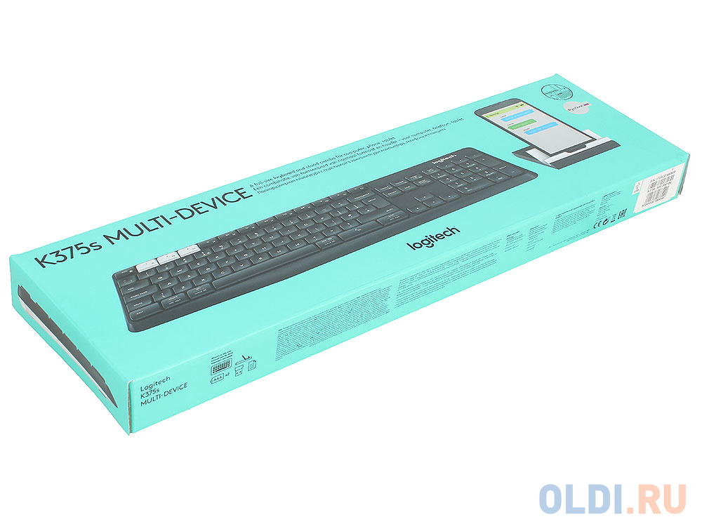 (920-008184) Клавиатура Беспроводная Logitech Wireless Multi-Device Keyboard and Stand Combo K375s Graphite в Москвe