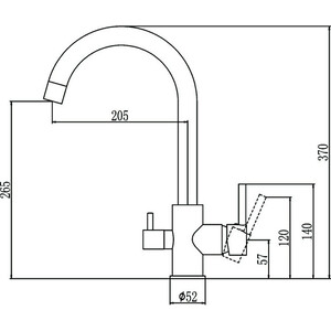 Смеситель для кухни Savol с подключением фильтра, бронза (S-L1802C)