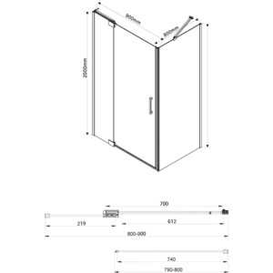 Душевой уголок Vincea Extra VSR-1E 90-80x80 прозрачный, хром (VSR-1E809080CL)