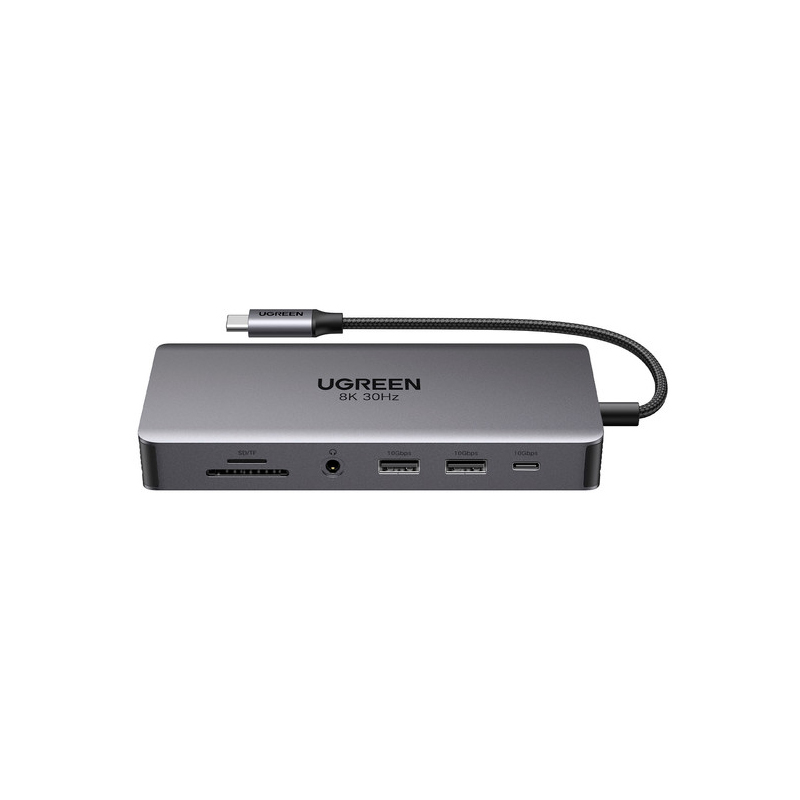 Хаб USB Ugreen CM681 Revodok 11-in-1 USB C Hub Dual HDMI Grey 15965