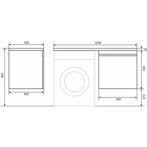 Тумба под раковину Uperwood Magenta 55 (120) с ящиком, белая/графит (5930205154)