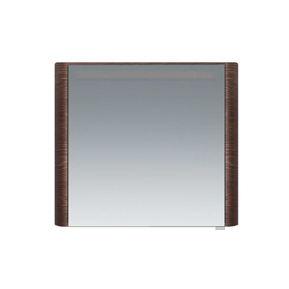 Зеркало, зеркальный шкаф, левый, 80 см AM.PM Sensation M30MCL0801TF, с подсветкой, цвет: табачный дуб, текстур