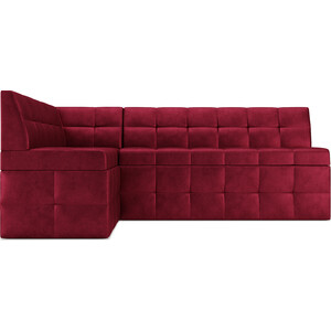 Кухонный диван Mebel Ars Атлантис левый угол (бархат красный STAR VELVET 3 DARK RED) 190х84х120 см в Москвe