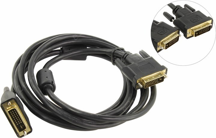 Кабель DVI-D(25M)-DVI-D(25M) Dual Link, экранированный, ферритовый фильтр, 3 м, черный TV-COM (CG441D-3M)