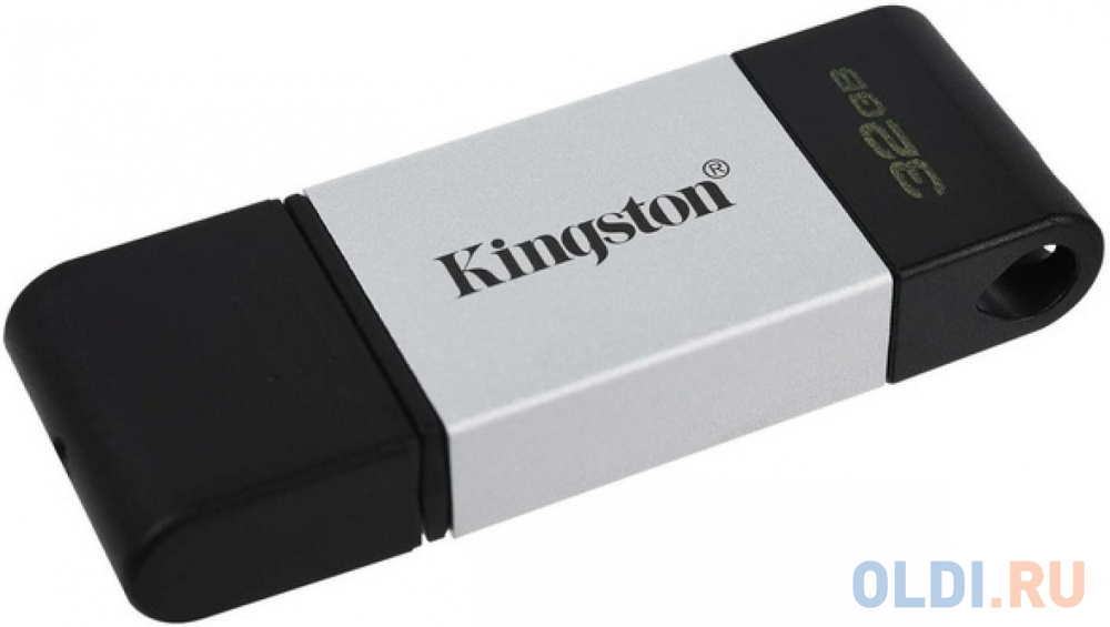 Флешка 32Gb Kingston DataTraveler 80 USB Type-C черный серебристый