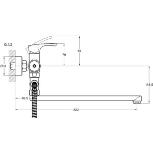 Смеситель для ванны Solone FAB (FAB6-A020)