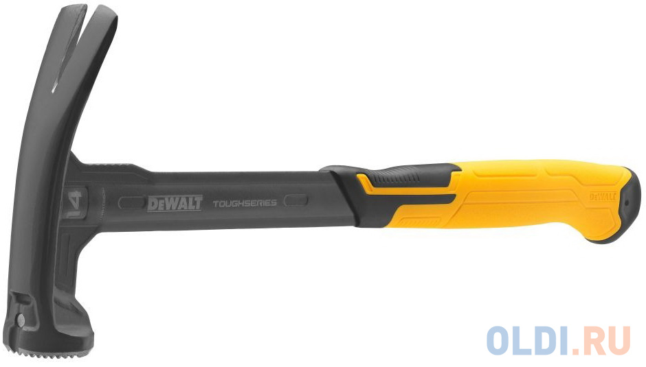 Молоток DeWALT RIP-CLAW, вес 397г, с прямым гвоздодером, 410мм, фрезерованный бойок (DWHT51138-0)