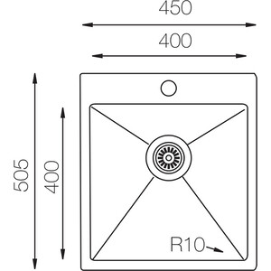 Кухонная мойка TopZero TNL 450.505 титан в Москвe