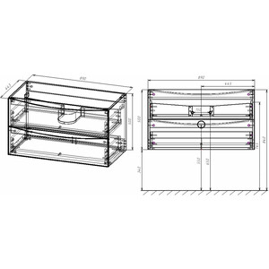 Тумба с раковиной Vincea Mia 90х45 V.Oak, белая раковина (VMC-2MA900VO, VCB-3M900W)