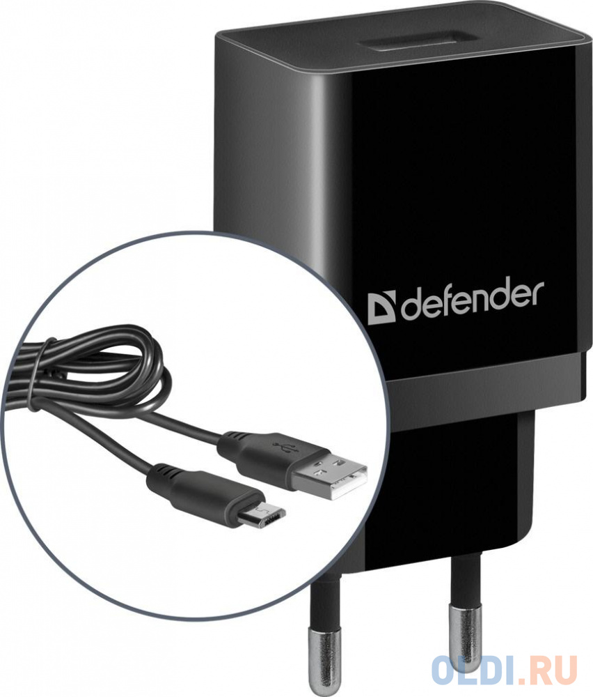 Сетевой адаптер Defender UPC-11 1xUSB,5V/2.1А,кабель micro-USB