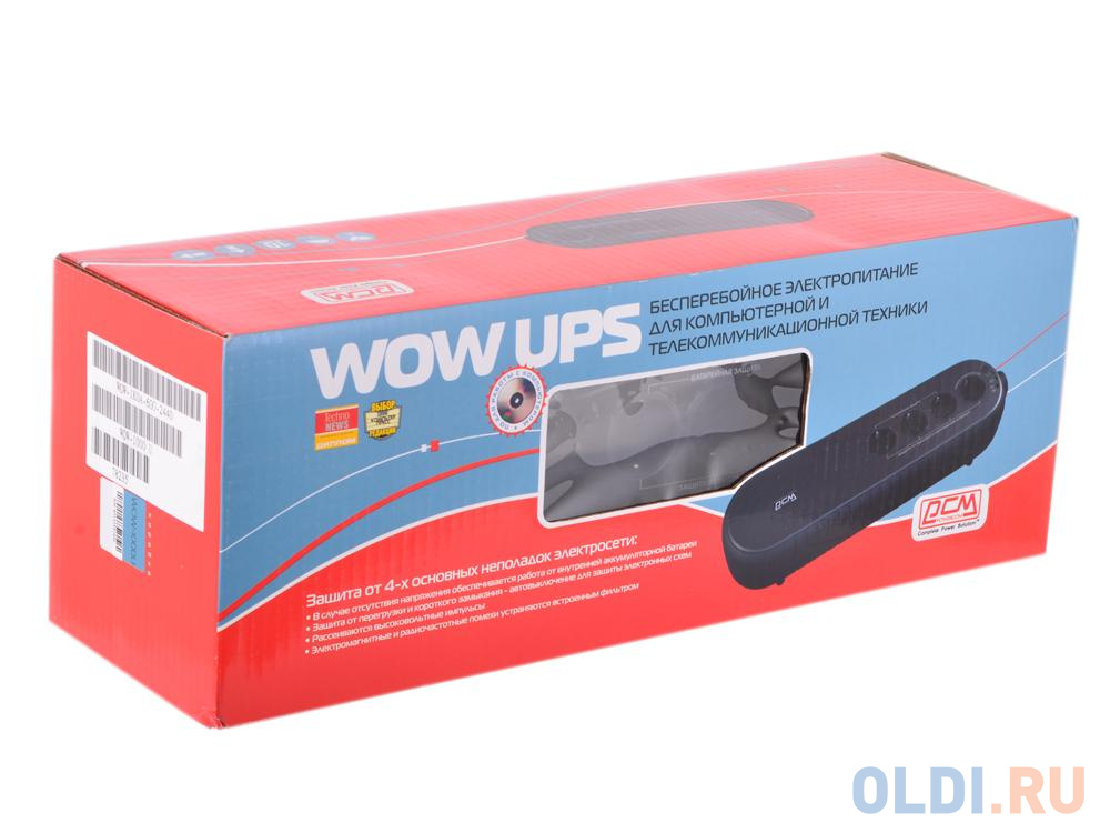 ИБП Powercom WOW-1000U 1000VA/500W USB (3+1 EURO) в Москвe