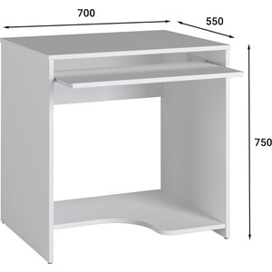 Стол компьютерный Compass Эконом стандарт C-233 белый структурный