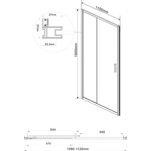 Душевая дверь Vincea Garda VDS-1G 110x190 рифленная Шиншилла, хром (VDS-1G110CH) в Москвe