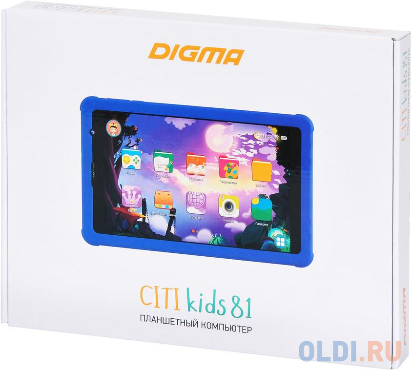 Планшет Digma CITI Kids 81 MT8321 (1.3) 4C RAM2Gb ROM32Gb 8" IPS 1280x800 3G Android 10.0 Go синий 2Mpix 0.3Mpix BT GPS WiFi Touch microSDHC 64Gb в Москвe