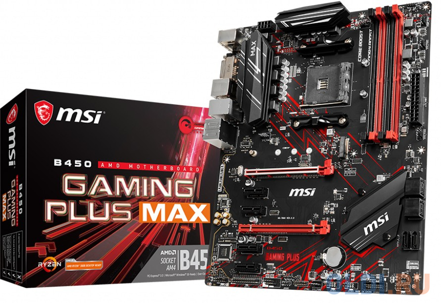 Материнская плата MSI B450 GAMING PLUS MAX Socket AM4 AMD B450 4xDDR4 2xPCI-E 16x 4xPCI-E 1x 6 ATX Retail