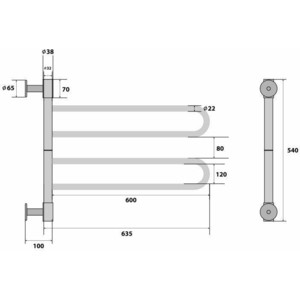 Полотенцесушитель электрический Energy U chrome G2 36W