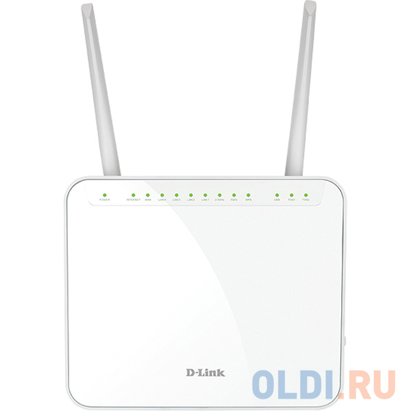 маршрутизатор/ DVG-5402G/R1A AC1200 Wi-Fi Router, 1000Base-T WAN, 4x1000Base-T LAN, 2x5dBi external antennas, 2xFXS+USB ports, 3G/LTE support