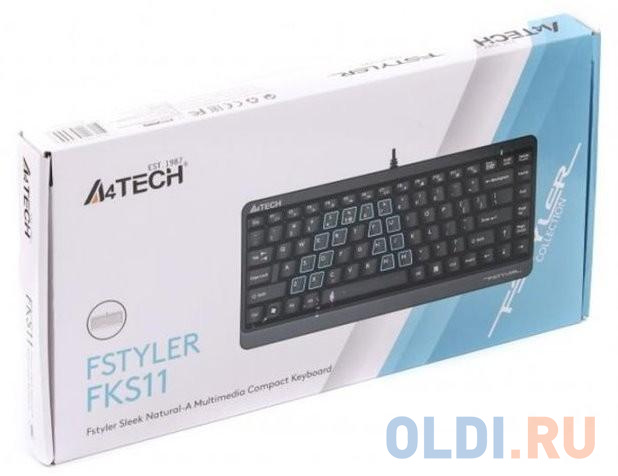 Клавиатура A4Tech Fstyler FKS11 белый/серый USB FKS11 WHITE  (960595)