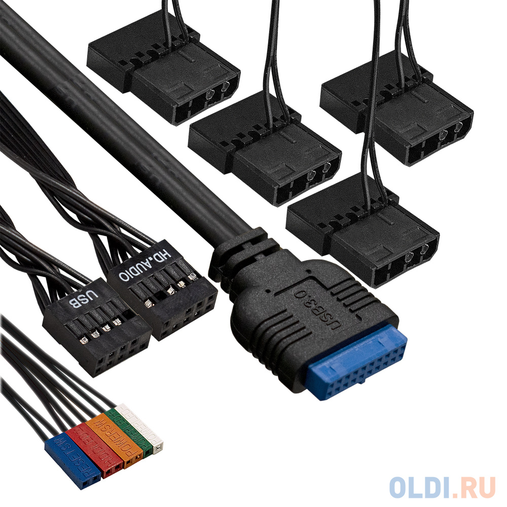 Корпус Miditower ExeGate i3 BASE-EVO800 (ATX, БП EVO800RGB с вент. 12 см, с окном, 1*USB+1*USB3.0, аудио, 4 вент. 12см с RGB подсветкой)