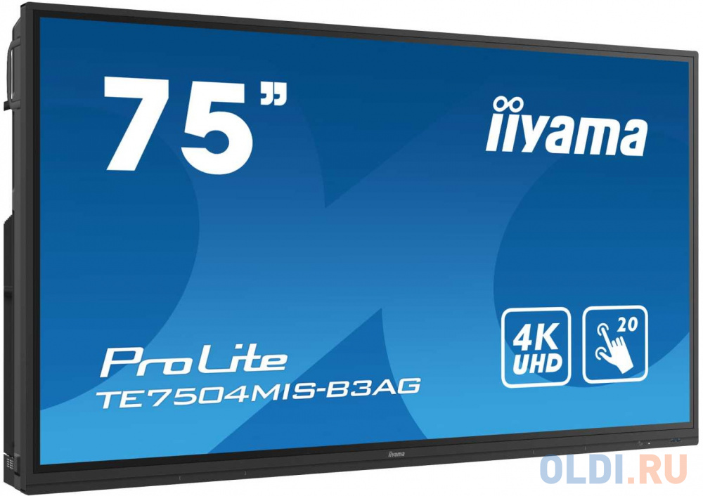 Панель LED 75" iiYama TE7504MIS-B3AG черный 3840x2160 60 Гц Wi-Fi VGA 3 х HDMI RJ-45 RS-232C 2 х USB