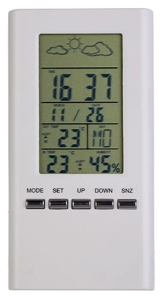 Perfeo Часы-метеостанция "Meteo", белый,(PF-S3331F) время, темп., датчик ул. темп., влажность