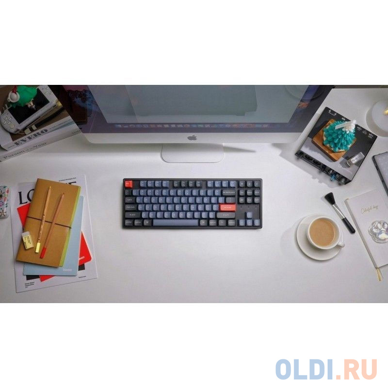 Беспроводная механическая клавиатура QMK Keychron K8 Pro, 87 клавиш, Hot-Swap, Gateron G pro Blue Switch