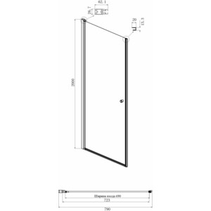 Душевая дверь Ambassador Elysium 80x200 прозрачная, хром (111011109CX) в Москвe