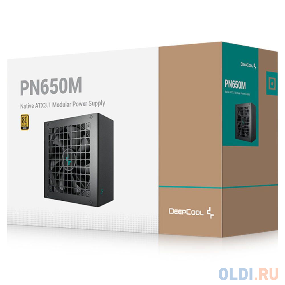 Deepcool PN650M (ATX 3.1, 650W, Full Cable Management, PWM 120mm fan, Active PFC, 80+ GOLD, Gen5 PCIe) RET