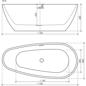 Акриловая ванна Sancos Avocado 170х80 отдельностоящая (FB18)