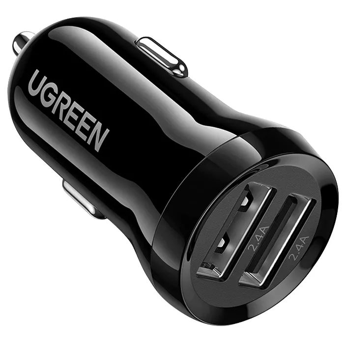 Автомобильное зарядное устройство UGREEN ED018, 2xUSB, 2.4А, 24 Вт, черный (50875_)
