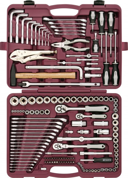 Набор инструментов Thorvik UTS0142, предметов в наборе: 142 шт., жесткий кейс (UTS0142)