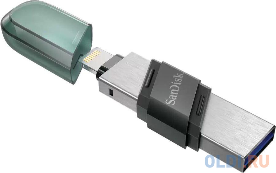 Флешка 32Gb SanDisk SDIX90N-032G-GN6NN Lightning USB 3.1 зеленый серебристый