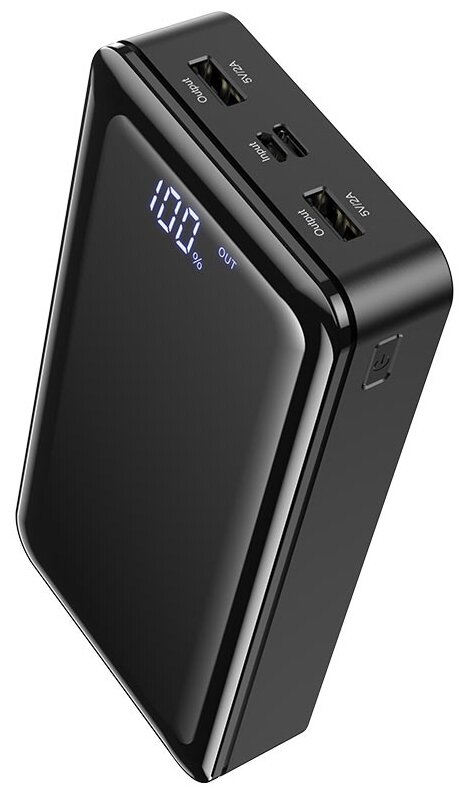 Внешний аккумулятор Borofone BJ8 Extreme power bank (30000 mAh), 2 USB, LED дисплей, черный (39971)