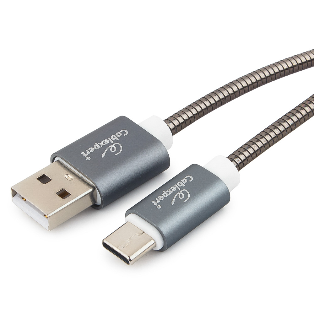 Кабель USB 2.0(Am)-USB 2.0 Type-C(m) 1.8 м, титан Cablexpert (CC-G-USBC02Gy-1.8M)