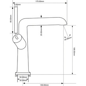 Смеситель для раковины Royce Elite черный (RCM-111501BL)