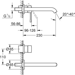 Смеситель для раковины Grohe Essence+ с механизмом (19967001, 23571000)