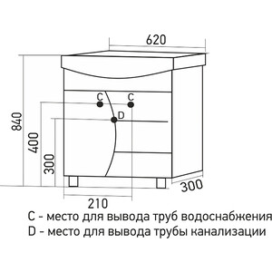 Мебель для ванной Mixline Парус 60х30 белый