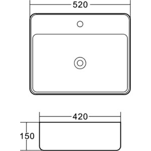 Раковина накладная BelBagno 52х42 (BB1367)