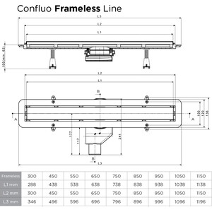 Душевой лоток Pestan Confluo Frameless Line 850 Black Matte (13701322)