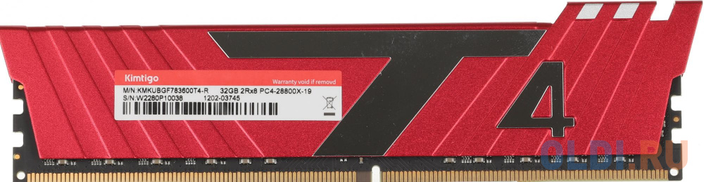 Память DDR4 32Gb 3600MHz Kimtigo KMKUBGF783600T4-R RTL PC4-21300 CL19 DIMM 288-pin 1.2В single rank