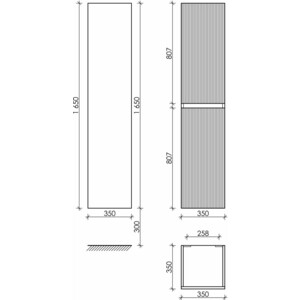 Пенал Sancos Snob R 35х165 Bianco (PSNR35W)