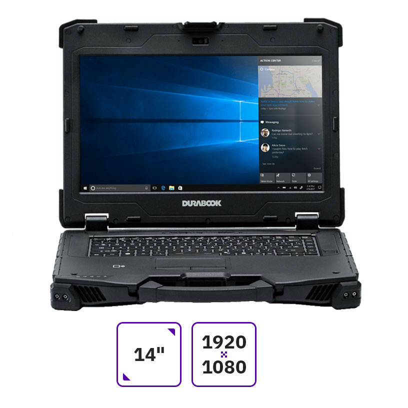 Ноутбук Durabook Z14I G2 14" 1920x1080 Touch, Intel Core i5 1135G7 2.4 ГГц, 8Gb RAM, 256Gb SSD, W10Pro, черный/серый (Z4E1A2DAEBXX)