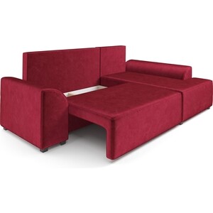 Угловой диван Mebel Ars Каскад правый угол (бархат красный STAR VELVET 3 DARK RED)