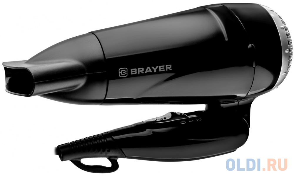 Фен BRAYER BR3024, 1600Вт, 2 скорости, складная ручка, холодный воздух, черный в Москвe