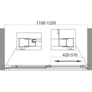 Душевая дверь BelBagno Unique BF-1 110-125x190 прозрачная, хром (UNIQUE-BF-1-110/125-C-Cr) в Москвe